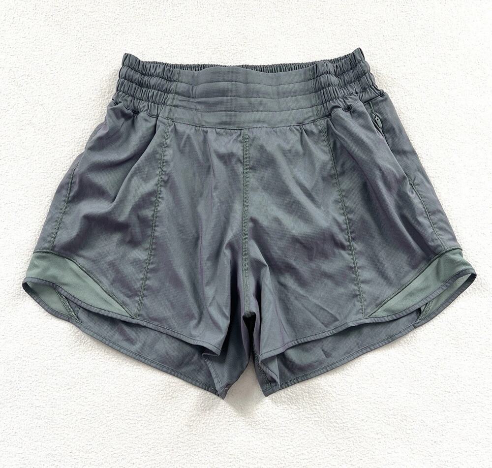 Lululemon Tidewater Teal Power Purple Iridescent 4" Hotty Hot HR Short 4 Tall